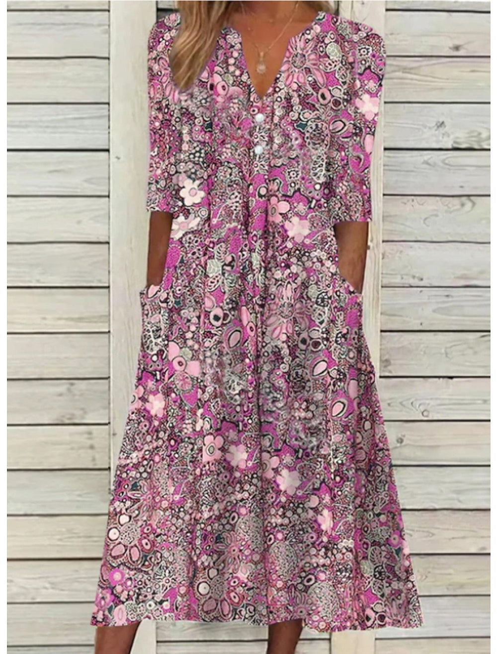 Raziela | Fließendes Kleid mit Bauchbedeckung