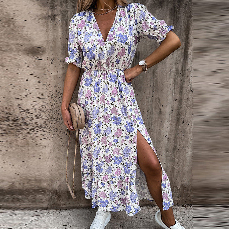 Naila | Elegantes Blumenmuster Kleid