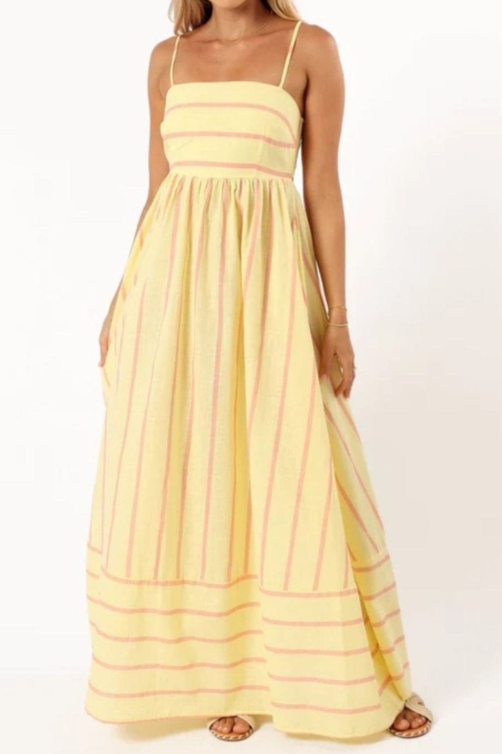 Valli | Schulterfreies Maxikleid mit Blumenmuster