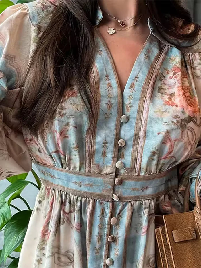 Naomi | Maxi-Kleid mit Barockprint