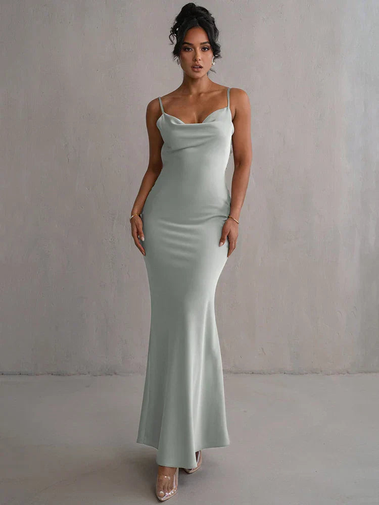 Pauline | elegantes, verführerisches Maxi-Kleid mit Rückenausschnitt