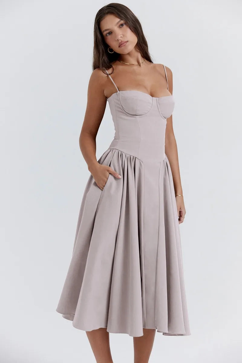 Michaela | Ärmelloses Midikleid