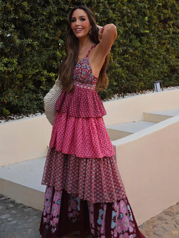 Mona | Klassisches Maxikleid mit Blumenmuster