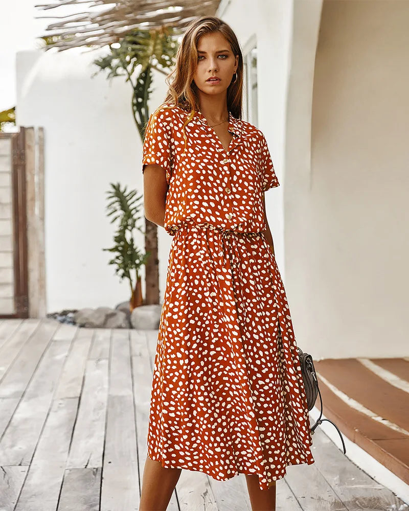 Florienne Vintage-Hemdkleid mit Taillengürtel