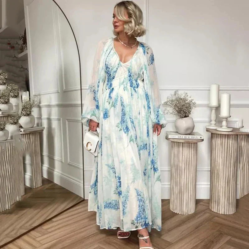 Melaya | Maxikleid in Blau Ocean