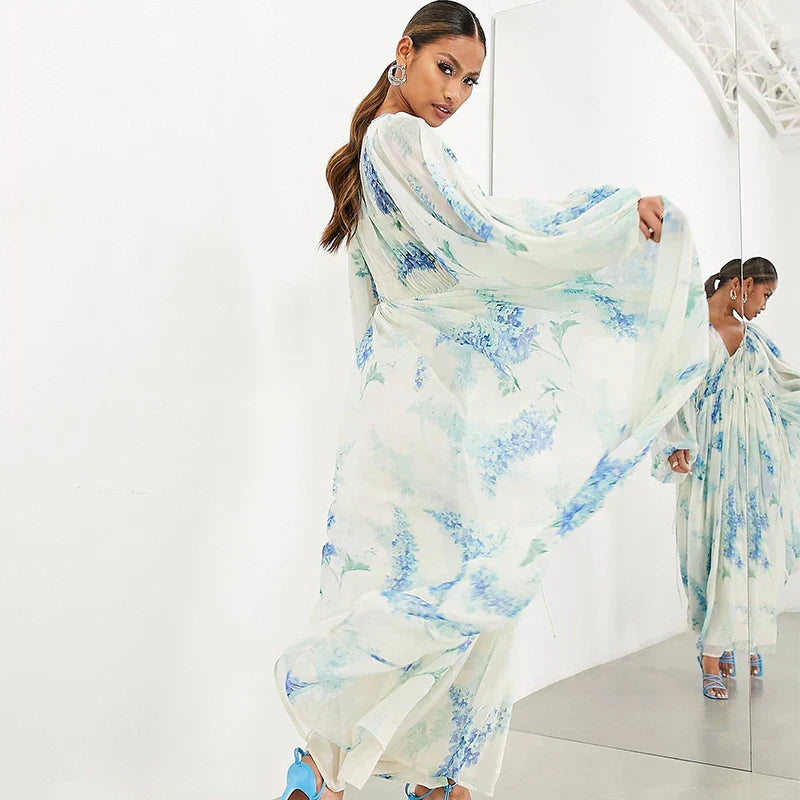 Melaya | Maxikleid in Blau Ocean