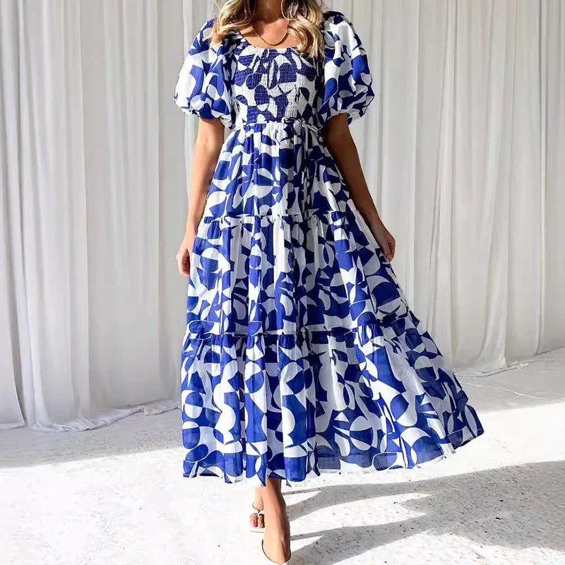 ValenciaOne | Gestuftes Maxikleid mit One-Shoulder-Design