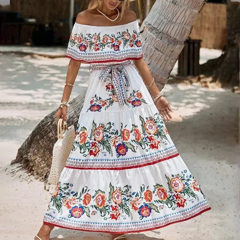Amara | Schulterfreies Maxikleid