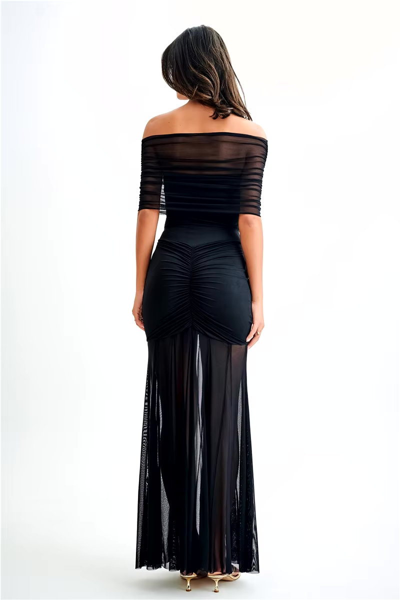 Celeste | Elegantes Maxikleid mit Drapierungen