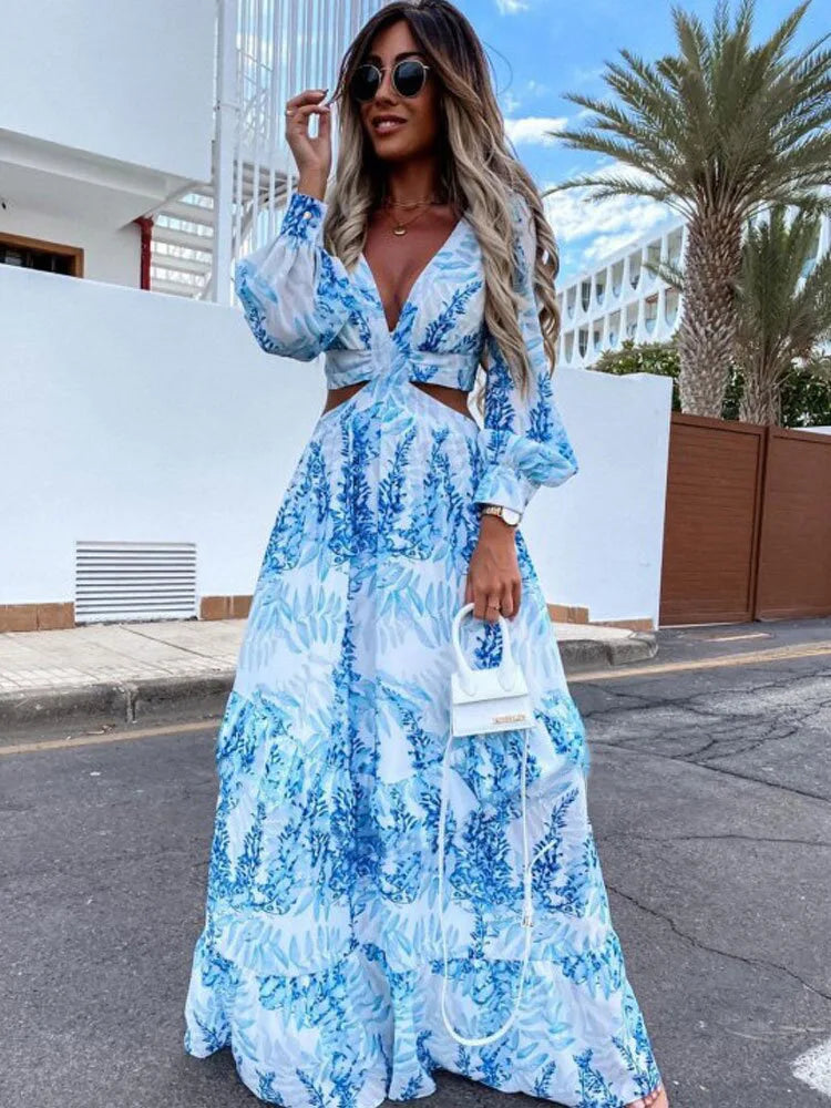 Amélie | Maxi-Kleid mit V-Ausschnitt