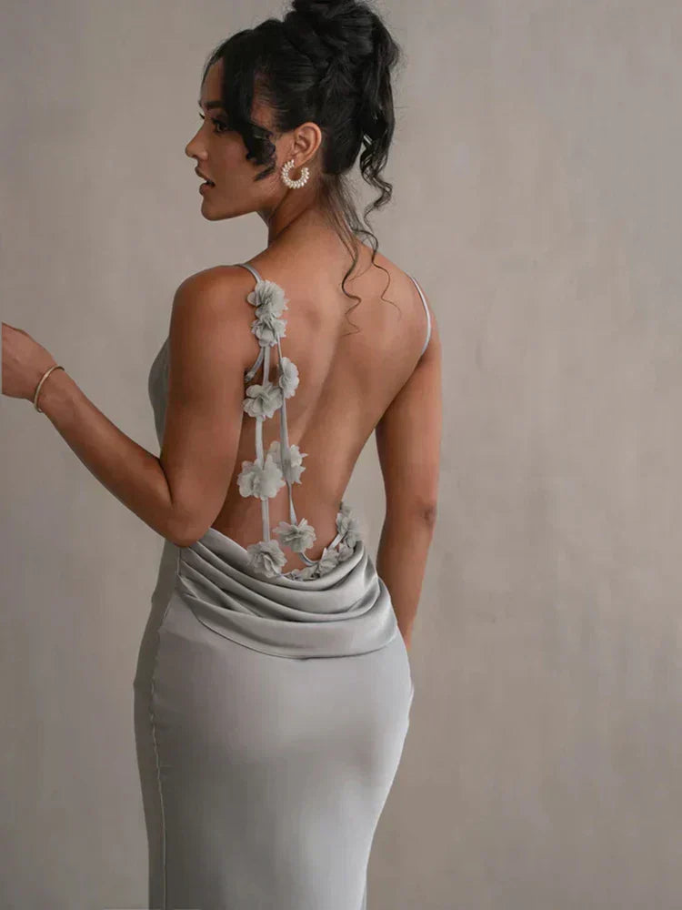 Pauline | elegantes, verführerisches Maxi-Kleid mit Rückenausschnitt