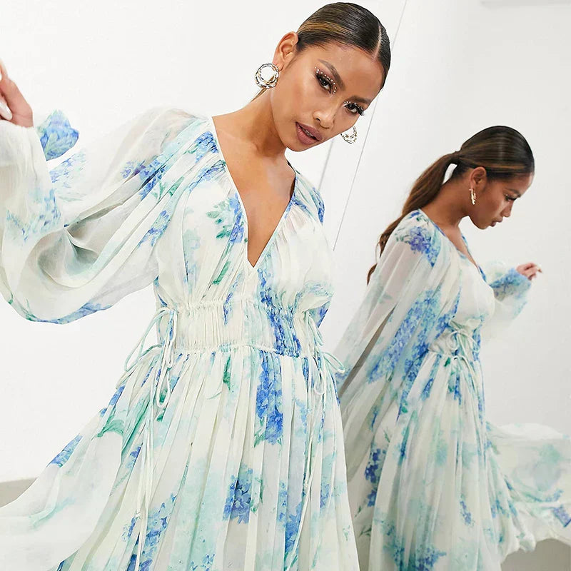 Melaya | Maxikleid in Blau Ocean