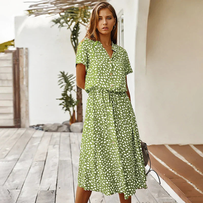 Florienne Vintage-Hemdkleid mit Taillengürtel
