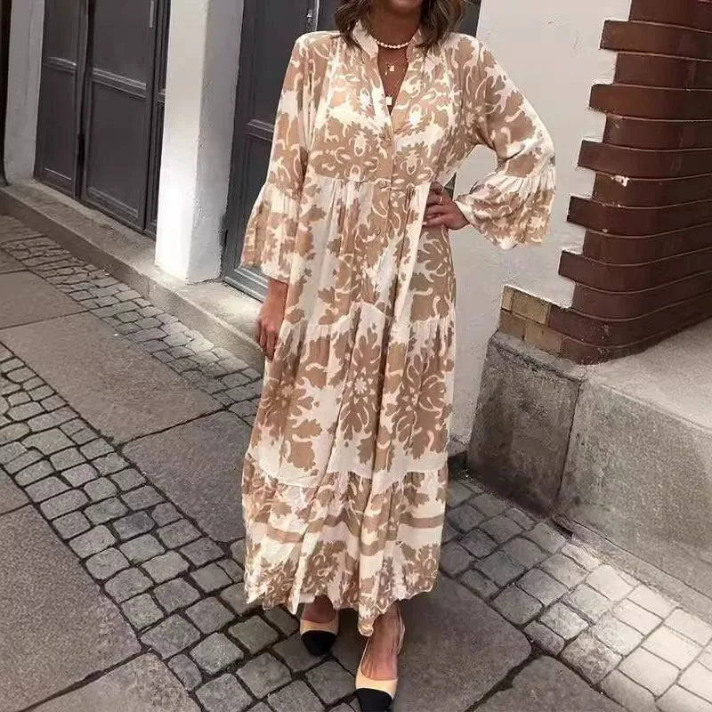 Isolde | Spitzengebundenes bedrucktes Hemdkleid