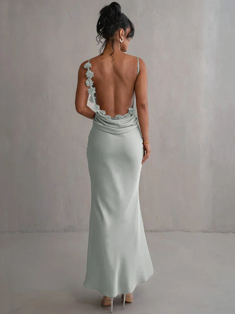 Pauline | elegantes, verführerisches Maxi-Kleid mit Rückenausschnitt