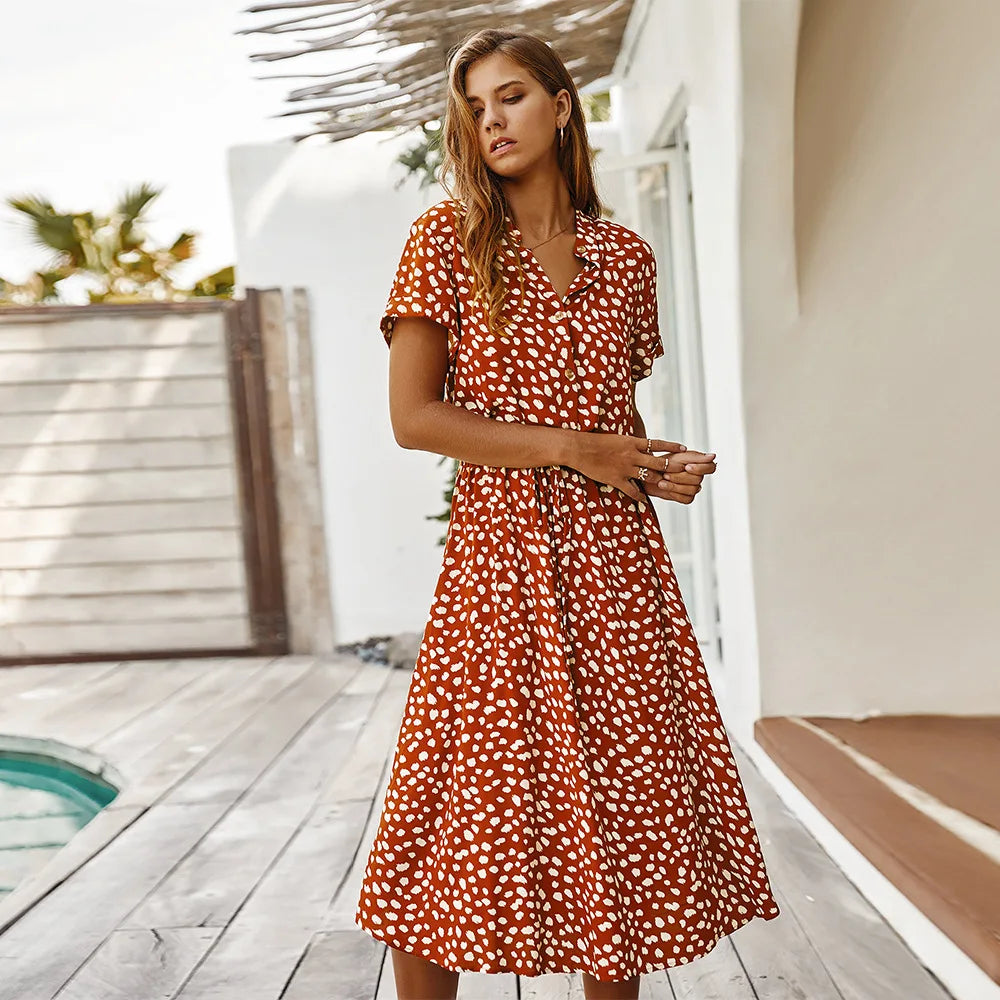 Florienne Vintage-Hemdkleid mit Taillengürtel