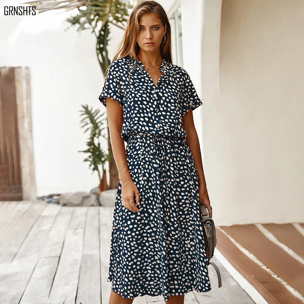 Florienne Vintage-Hemdkleid mit Taillengürtel