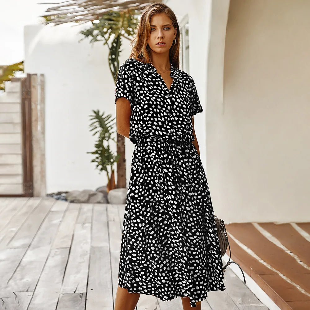 Florienne Vintage-Hemdkleid mit Taillengürtel