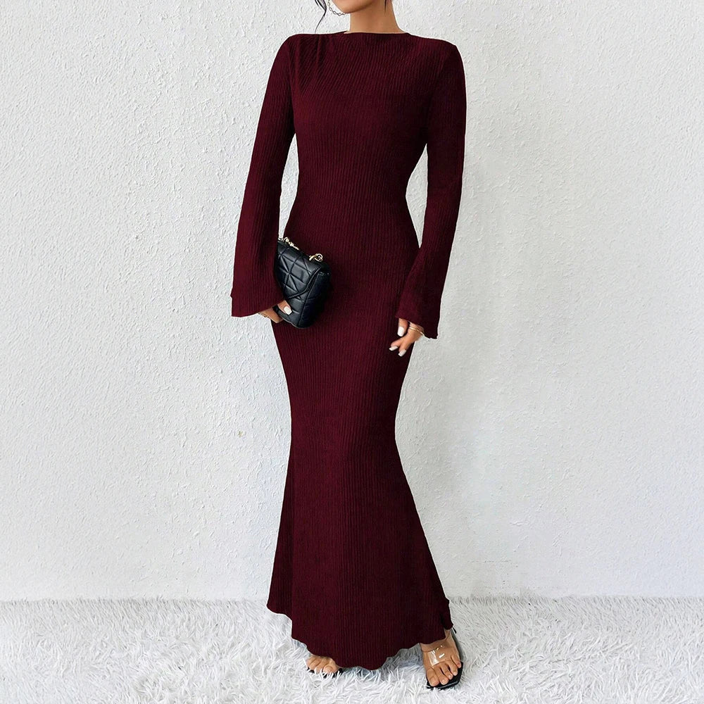 Celeste | Maxikleid mit langen Ärmeln und Off-Shoulder Design