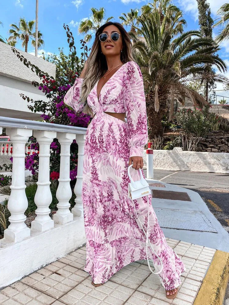 Amélie | Maxi-Kleid mit V-Ausschnitt