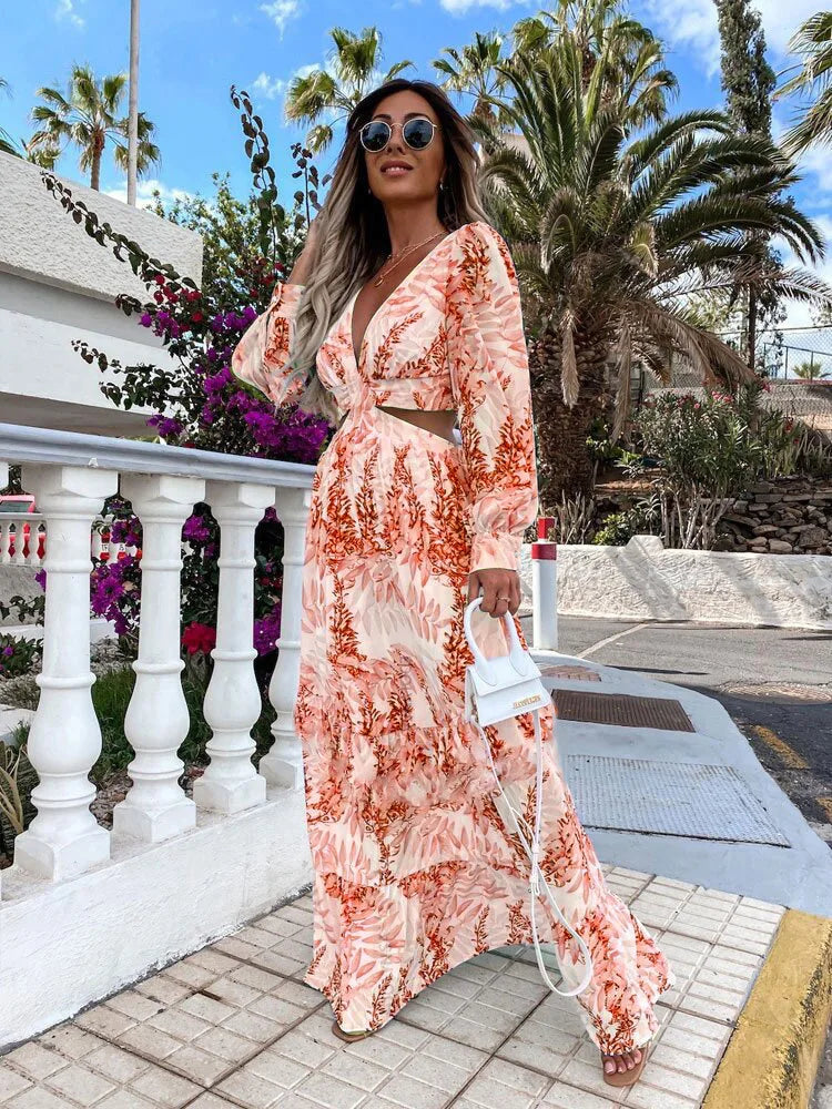 Amélie | Maxi-Kleid mit V-Ausschnitt