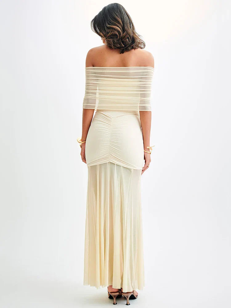 Celeste | Elegantes Maxikleid mit Drapierungen