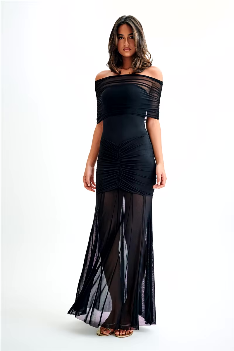 Celeste | Elegantes Maxikleid mit Drapierungen