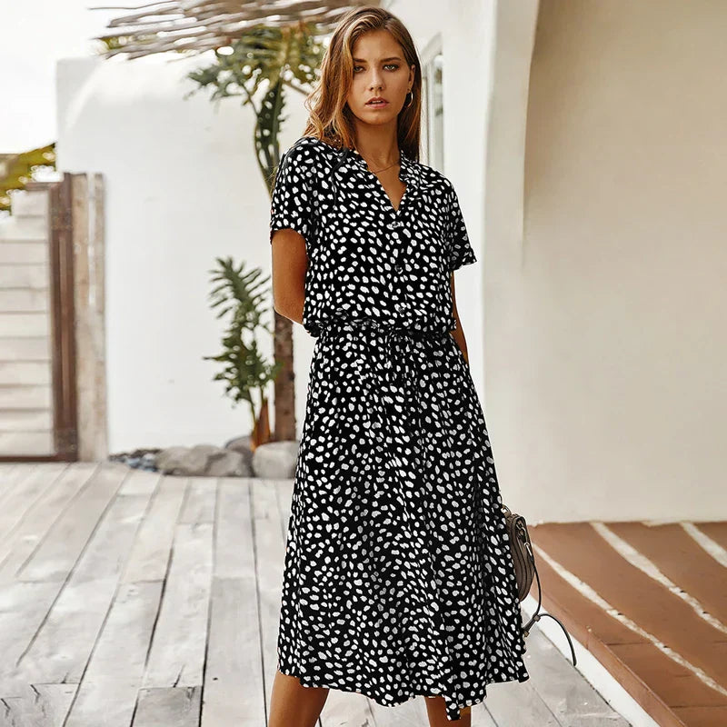 Florienne Vintage-Hemdkleid mit Taillengürtel
