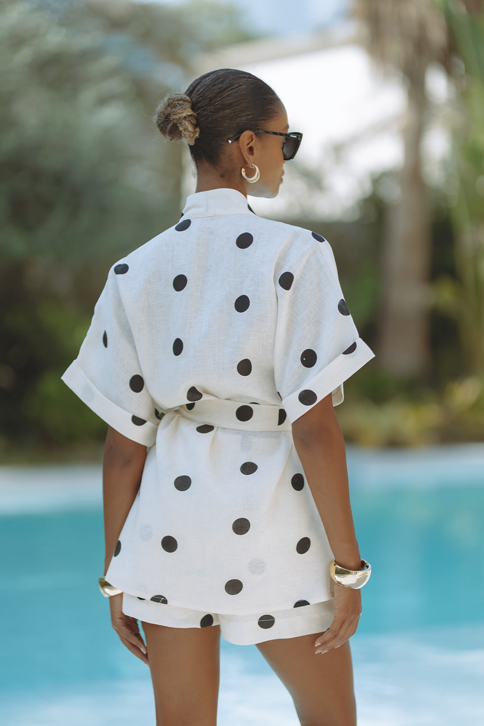 Rin | Zweiteiliges Kimono-Set mit Punktemuster