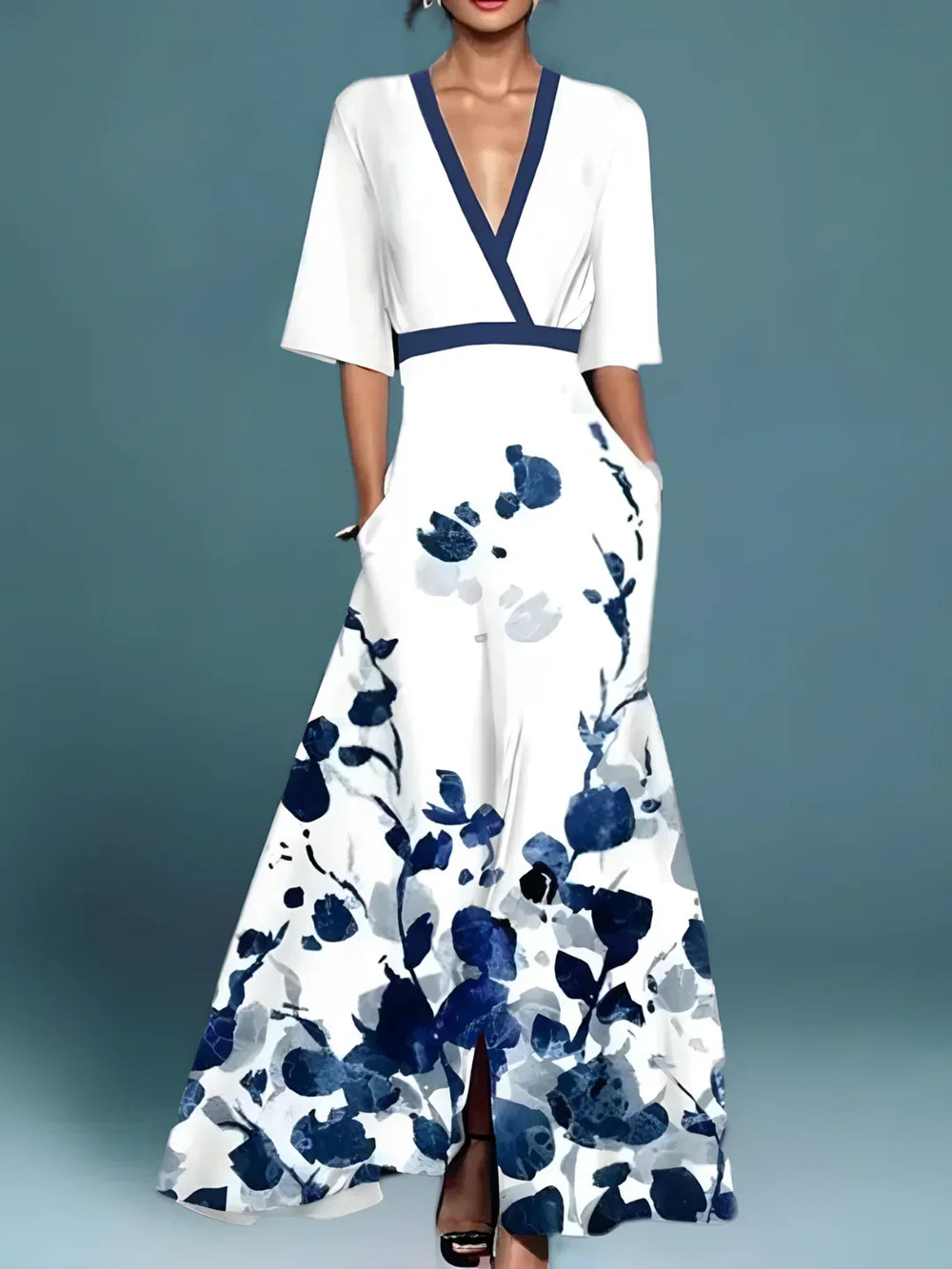 Laure | Elegantes Wickelkleid mit Blumenmuster