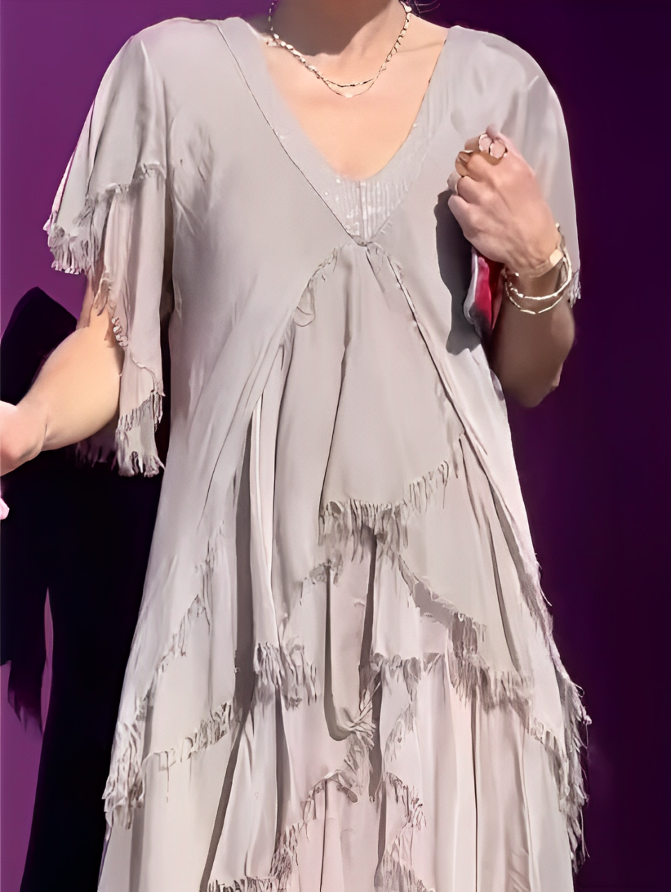 Summer | Elegant V-Neck Maxi Dress | Graceful & Effortless