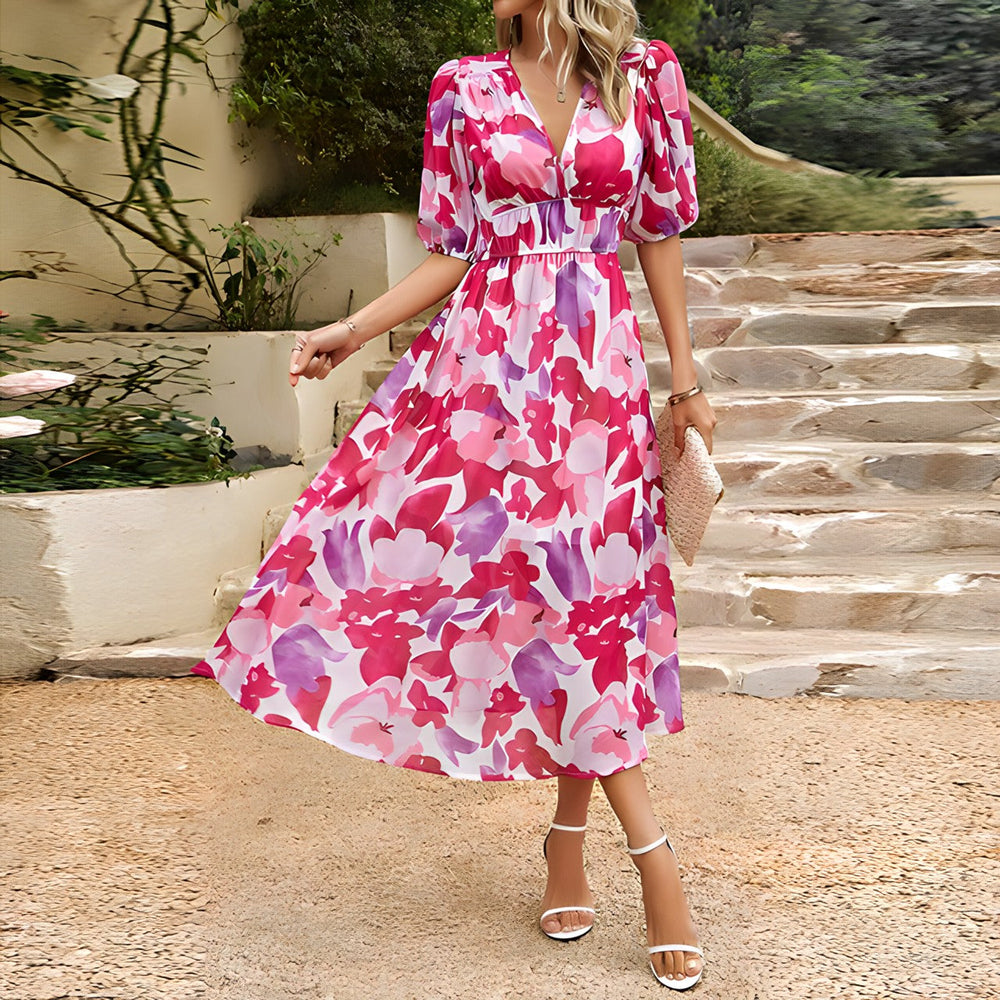 Sorina | Kleid mit Gartenmuster