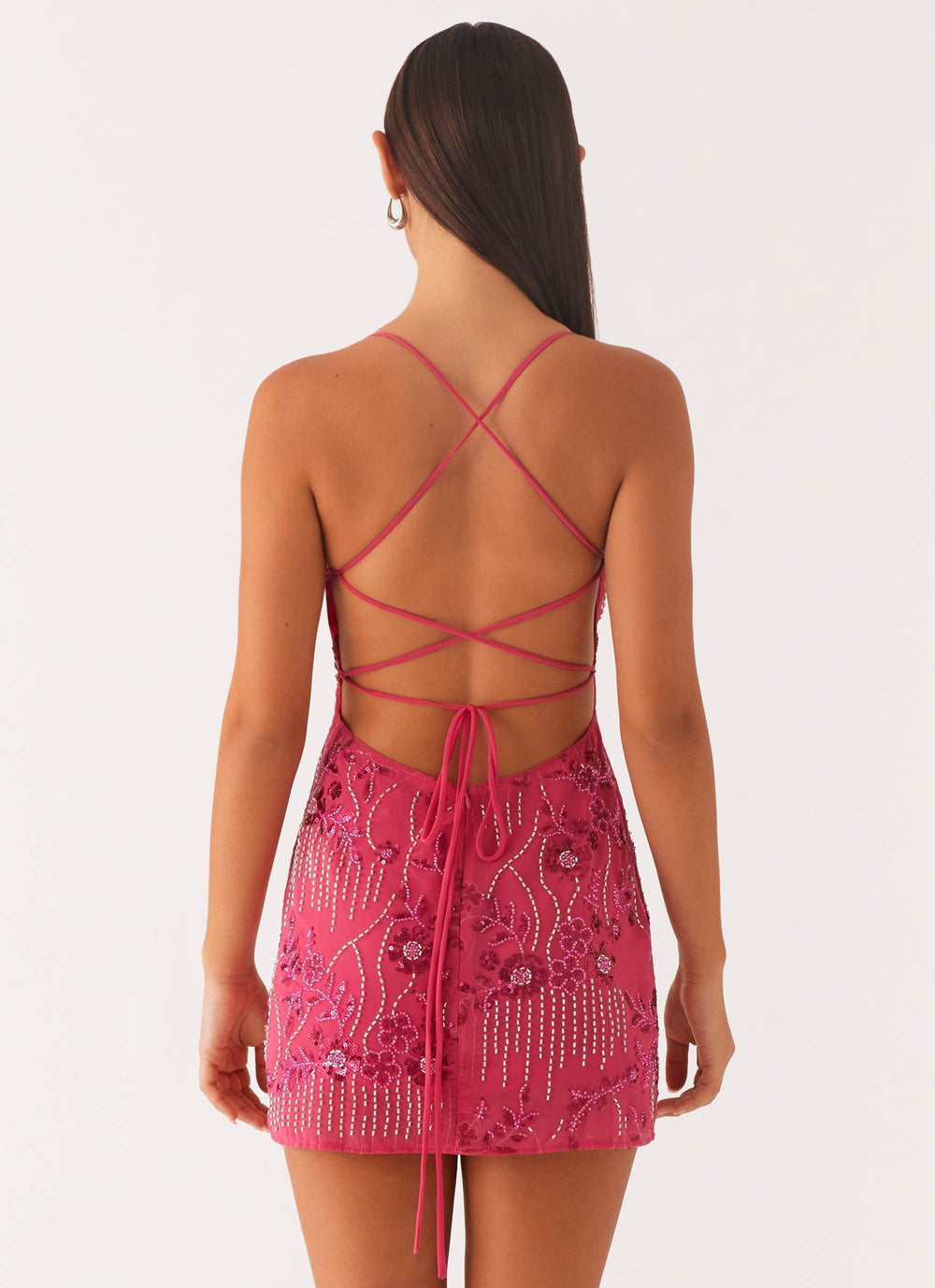 Vietta | Glitzerndes Mini-Kleid mit offenem Rücken