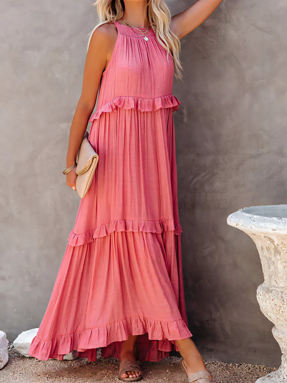Vesa | Fließendes Kleid mit Rüschen
