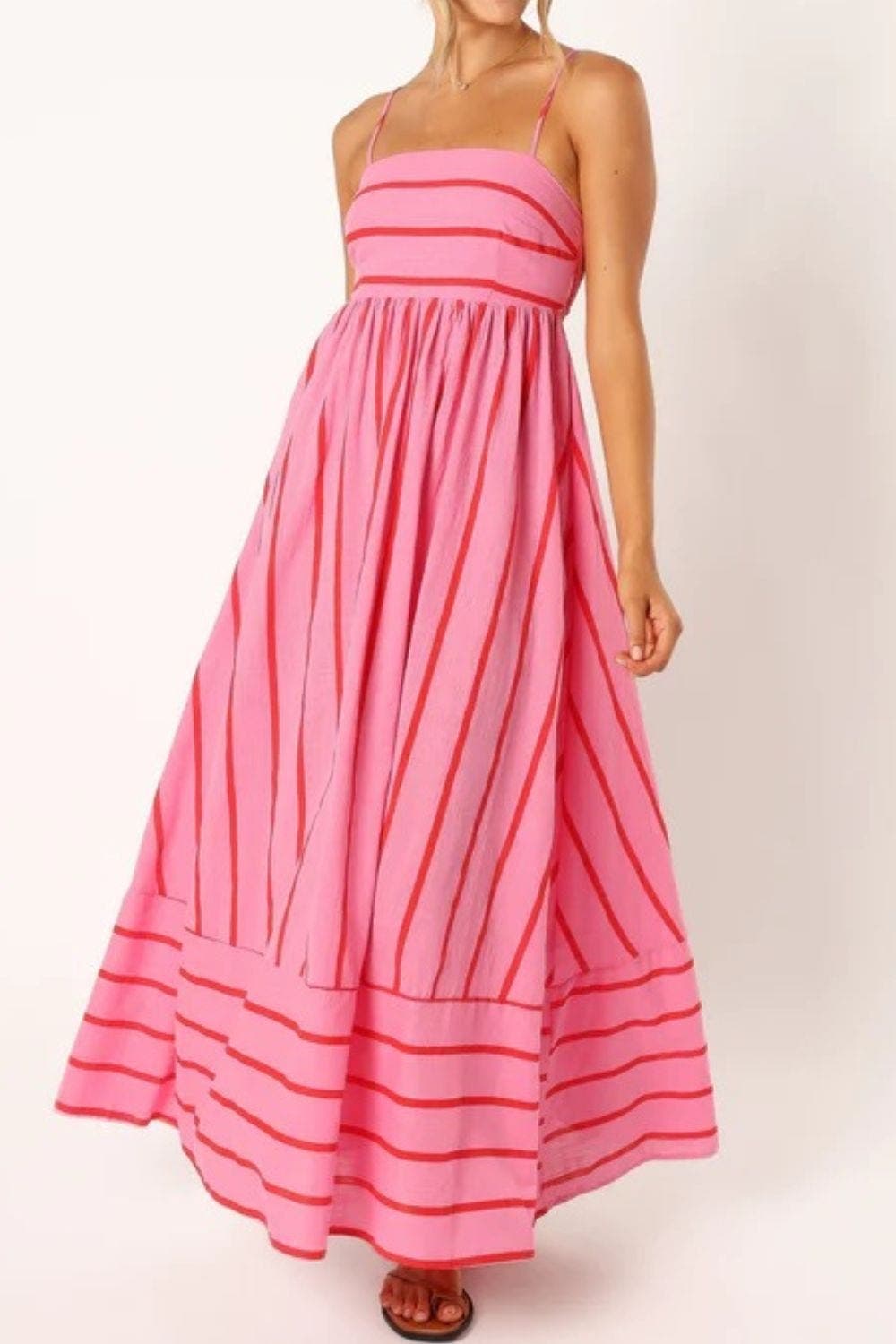 Valli | Schulterfreies Maxikleid mit Blumenmuster