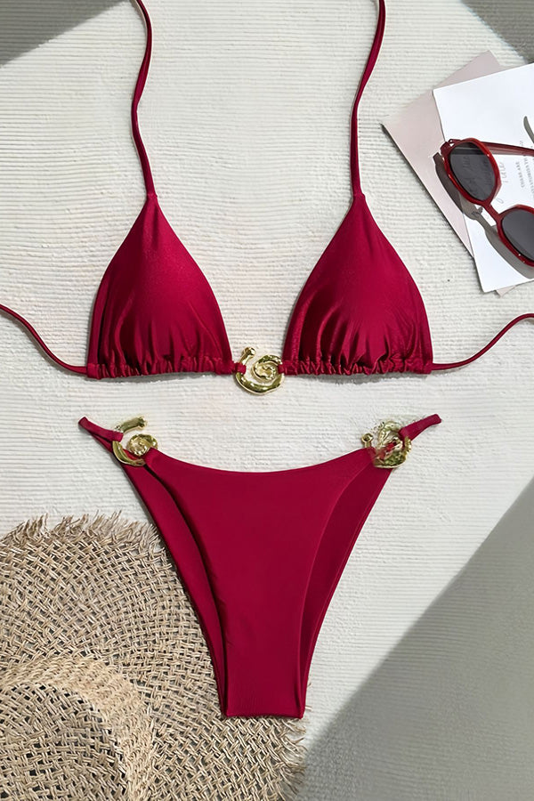 Bianca | Bikini-Zweiteiler mit Metalldetails und Schnürung | Triangel-Modell