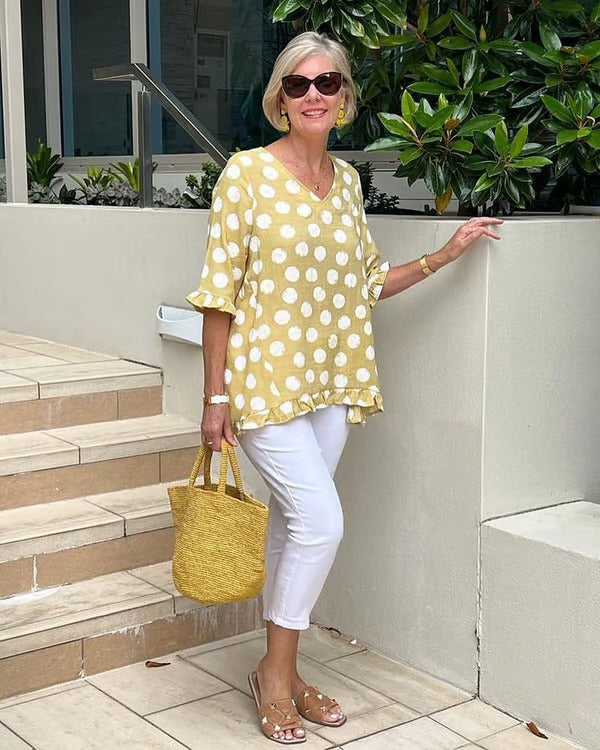 Bella | Weiches Polka Dot Tunika-Shirt