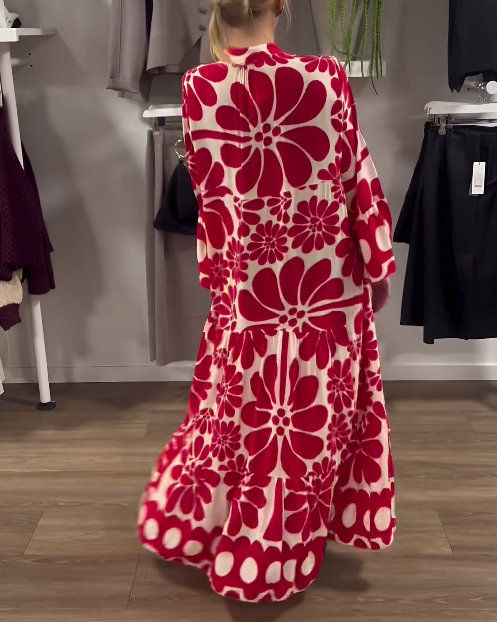 Marielle | Elegantes bedrucktes Maxikleid