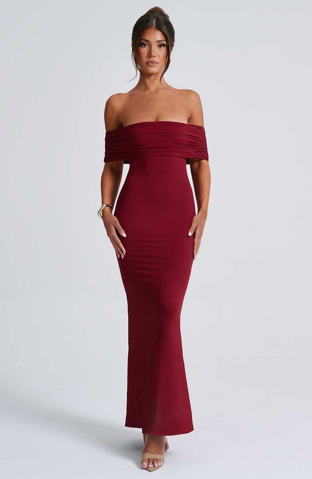 Isadora | Schulterfreies Maxikleid