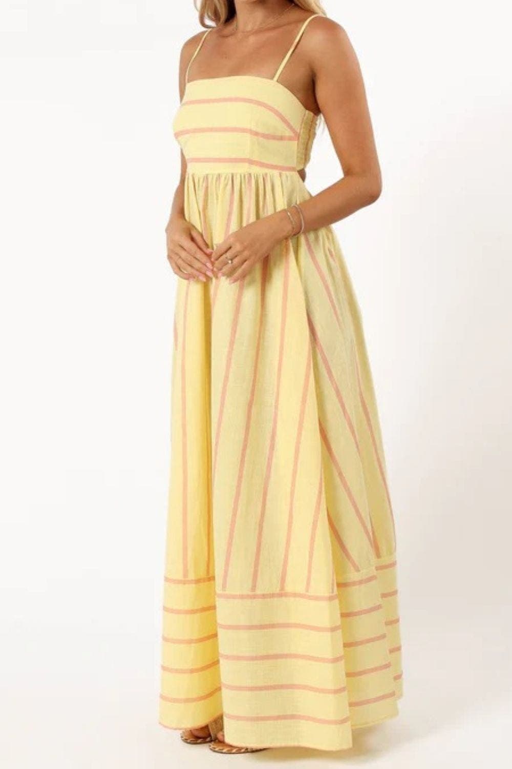 Valli | Schulterfreies Maxikleid mit Blumenmuster