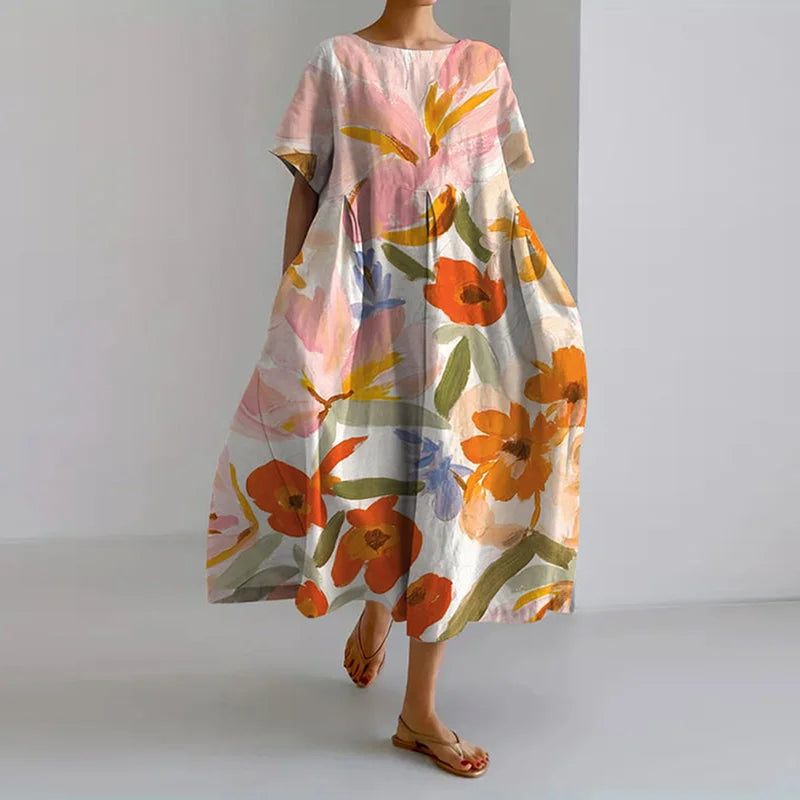 Valentina | Sommerkleid mit Blumendruck, schmeichelndem Schnitt und viel Bewegungsfreiheit