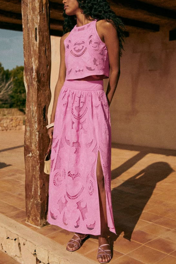 Moise | Rosa Spitzen-Set