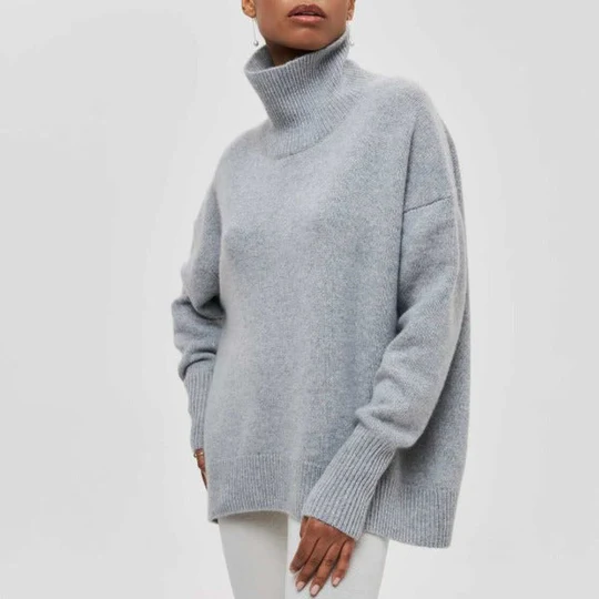 Amélie | Oversize Baumwolljersey mit Rollkragen