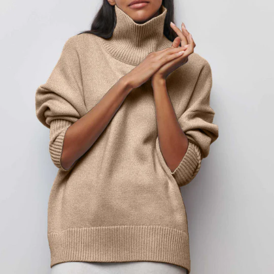Amélie | Oversize Baumwolljersey mit Rollkragen