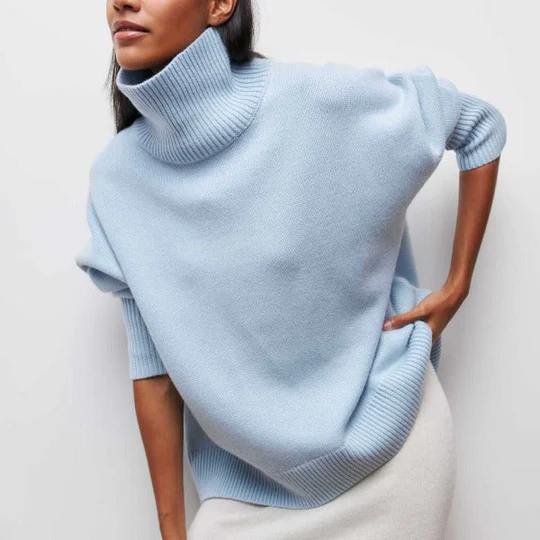 Amélie | Oversize Baumwolljersey mit Rollkragen