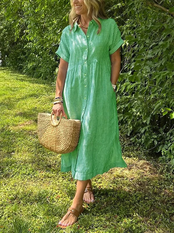Udela | Elegantes gestreiftes Kleid