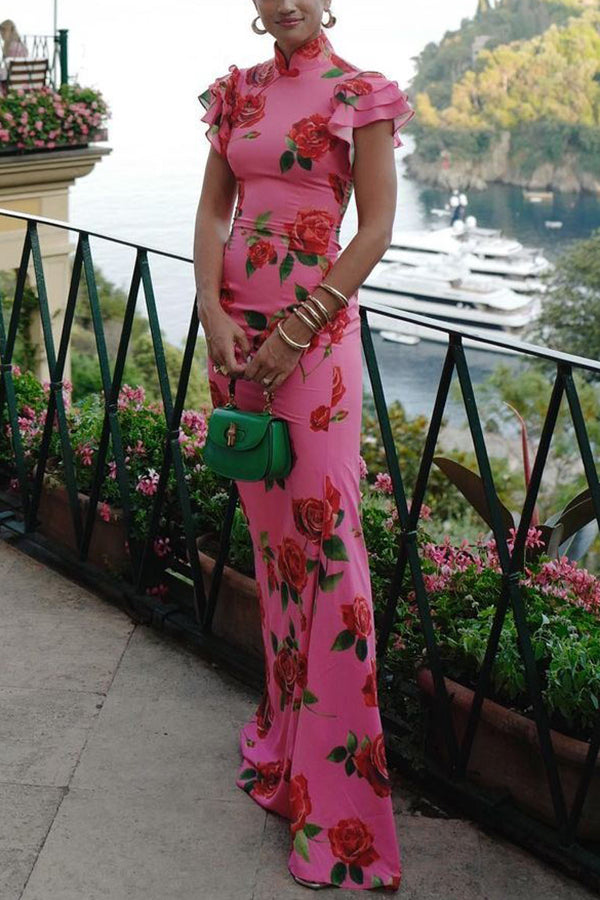 Lenia | Modernes Kleid mit Stehkragen und ausgestellten Ärmeln