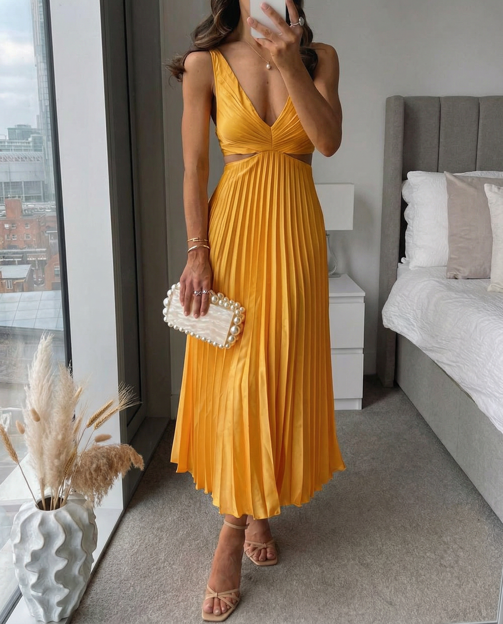 Elsa | Elegantes Plissiertes Maxikleid