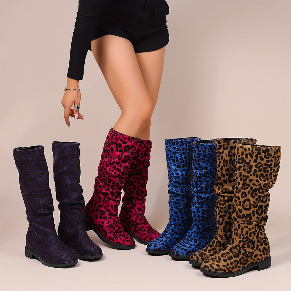 Aria | Stiefel mit Leopardenmuster in Wadenhöhe