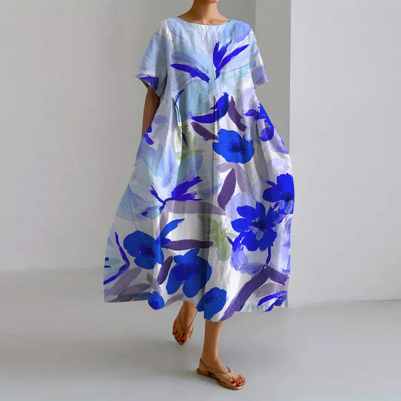 Valentina | Sommerkleid mit Blumendruck, schmeichelndem Schnitt und viel Bewegungsfreiheit